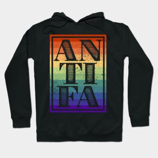 AntiFa Gay Pride Vintage Distressed Hoodie